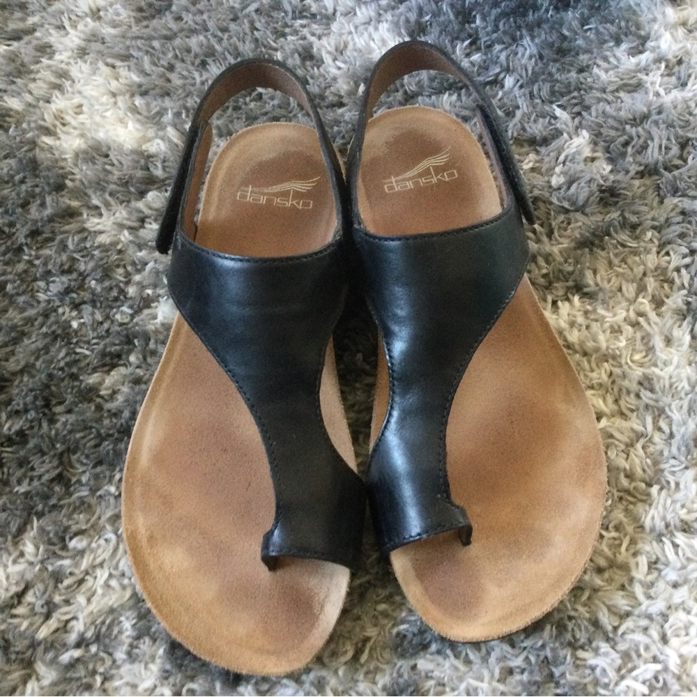 Dansko Reece Waxy burnished sandal.
